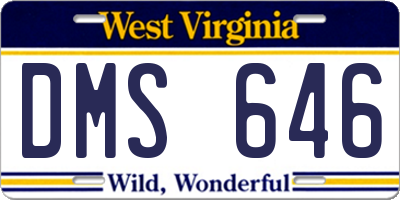 WV license plate DMS646