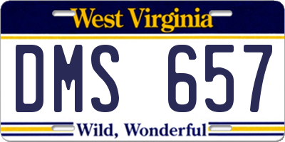 WV license plate DMS657