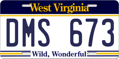 WV license plate DMS673