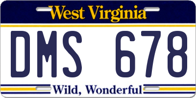 WV license plate DMS678