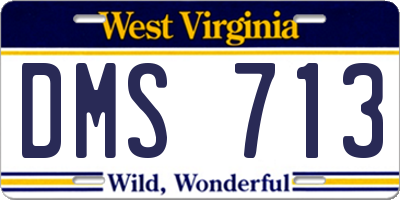 WV license plate DMS713