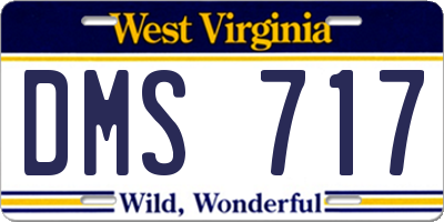 WV license plate DMS717
