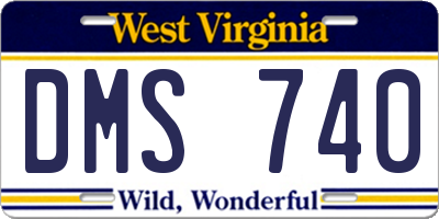 WV license plate DMS740