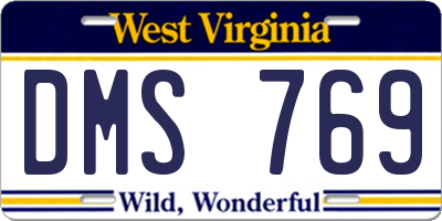 WV license plate DMS769