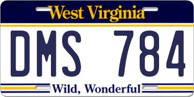 WV license plate DMS784