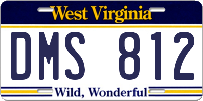 WV license plate DMS812