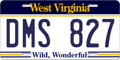 WV license plate DMS827