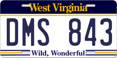WV license plate DMS843