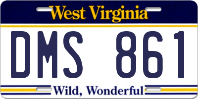 WV license plate DMS861
