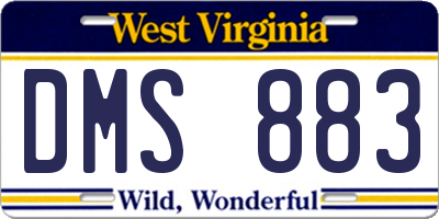 WV license plate DMS883