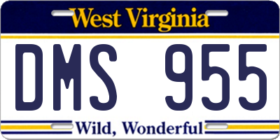WV license plate DMS955