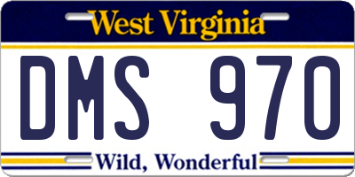 WV license plate DMS970