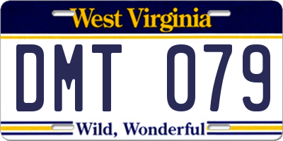 WV license plate DMT079