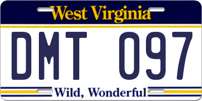 WV license plate DMT097