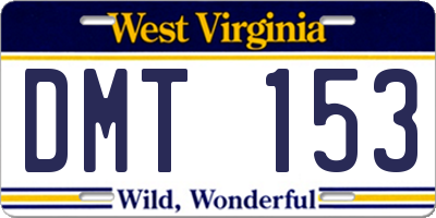 WV license plate DMT153