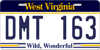 WV license plate DMT163