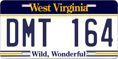 WV license plate DMT164