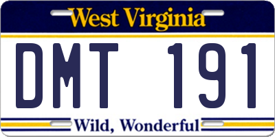 WV license plate DMT191