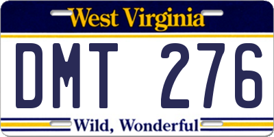 WV license plate DMT276