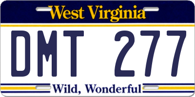 WV license plate DMT277