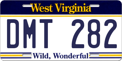 WV license plate DMT282