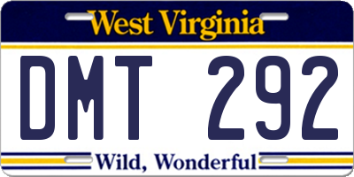 WV license plate DMT292