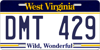 WV license plate DMT429