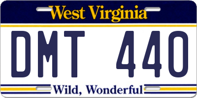 WV license plate DMT440