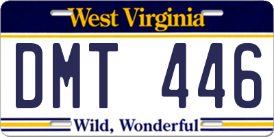 WV license plate DMT446