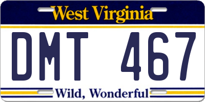 WV license plate DMT467