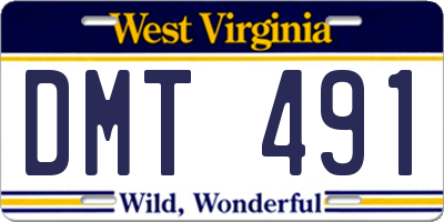 WV license plate DMT491
