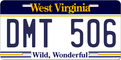 WV license plate DMT506