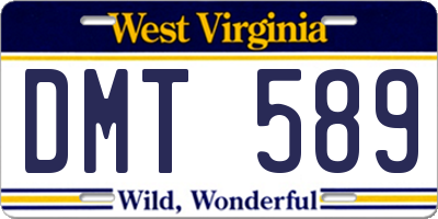 WV license plate DMT589