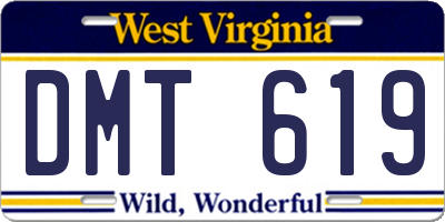WV license plate DMT619