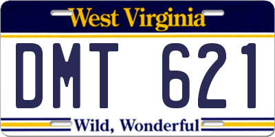 WV license plate DMT621