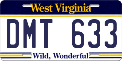 WV license plate DMT633
