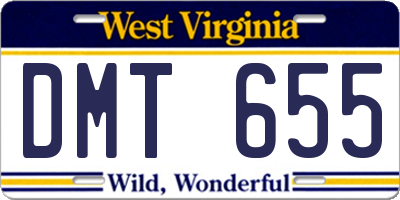 WV license plate DMT655