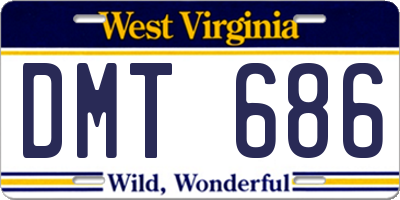 WV license plate DMT686