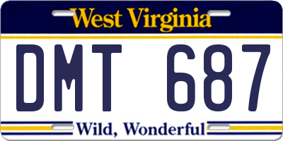 WV license plate DMT687