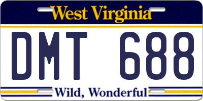 WV license plate DMT688