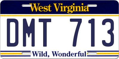 WV license plate DMT713