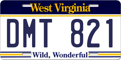 WV license plate DMT821