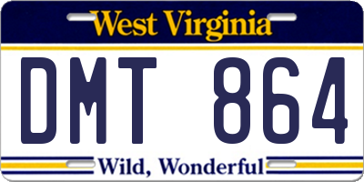 WV license plate DMT864