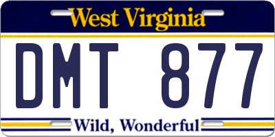 WV license plate DMT877