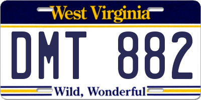 WV license plate DMT882