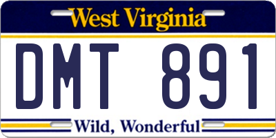 WV license plate DMT891