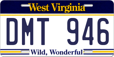 WV license plate DMT946