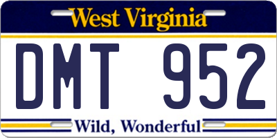 WV license plate DMT952