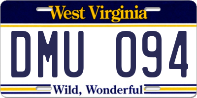WV license plate DMU094