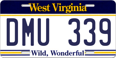 WV license plate DMU339